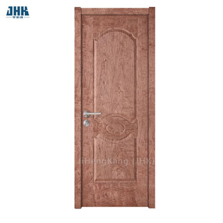 Porta principal de madeira simples com design de porta moldada em madeira