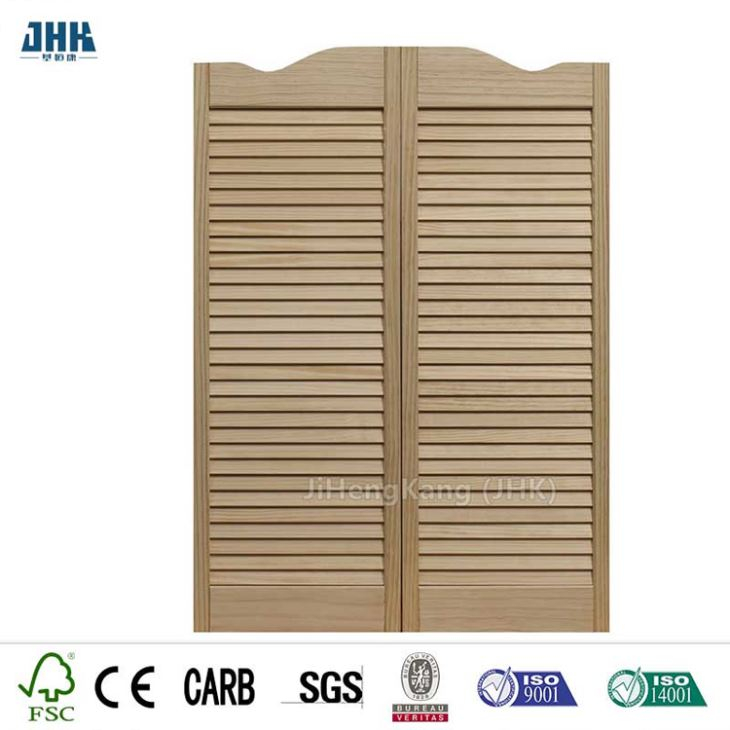Cozinha / Gabinete Porta com veneziana de madeira branca Guarda-roupa Porta Dobrável Carvalho Pintado Portas Bifold